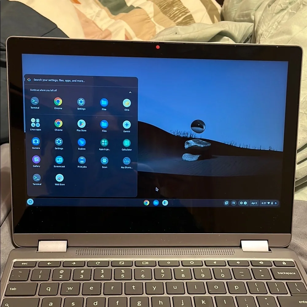 Lenovo Silver Laptop Sleek Design Chromebook
